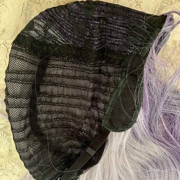Ombre Purple to Lavender Silver Long Synthetic Hair Trendy Cosplay Wig - Picture 6 of 6